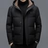 Down Jacket Men's Medium and Long Men's Thickened Warm Men's Clothing Middle-aged Men's Casual Hooded Winter New Coat Men