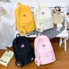 Letter Simple Printed Student Backpack With Coin Purse For Casual Activities