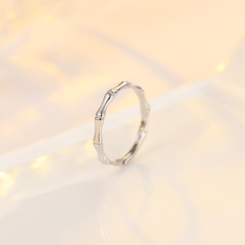 Кольца для пар Banyan Tree S925 Silver Small Bamboo - корейский сладкий стиль для мужчин и женщин