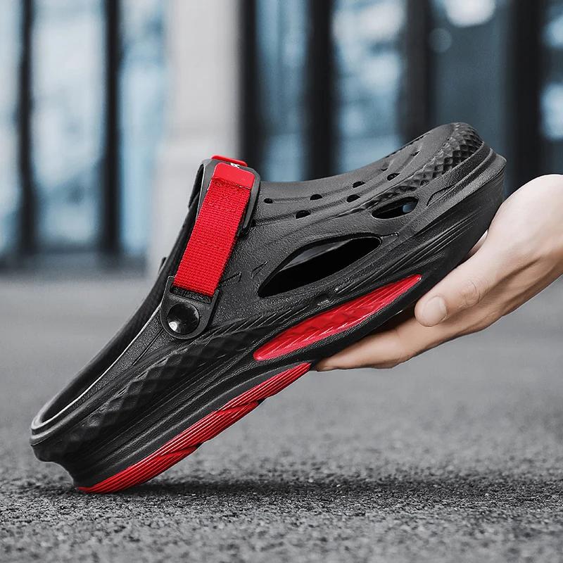 Модные летние мужские тапочки, платформа, сандалии для улицы, клоги, пляжные тапочки, шлепанцы, мужские домашние тапочки для помещений, обувь для ванной