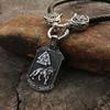Men Necklace Viking Wolf Head With Thor 'S Hammer Mjolnir Necklace Pendant Norse Talisman Ethnic Jewelry