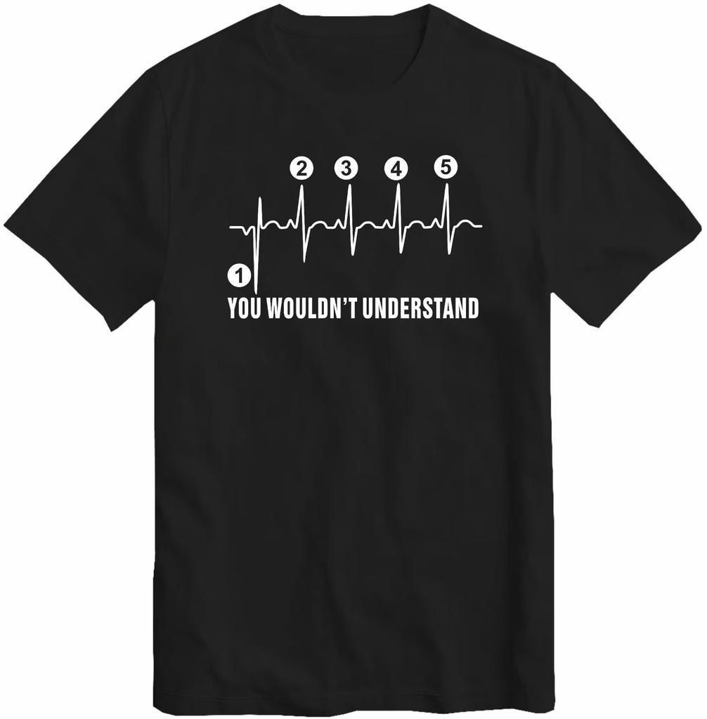 Gearshift Heartbeat One Down Four Up Funny Biker Graphic T-Shirt