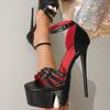 2026 Новый Уличный Стиль Супер Шпилька Высокие Каблуки Узкая Ремешок Женские Сандалии Летние Ремешок с Пряжкой Ночной Клуб Туфли для Выпускного
