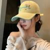 Korean Niche Flower Embroidered Baseball Hat Women's New Wide-brim Baseball Cap Showing Off Their Faces Soft Top Hat Trendy