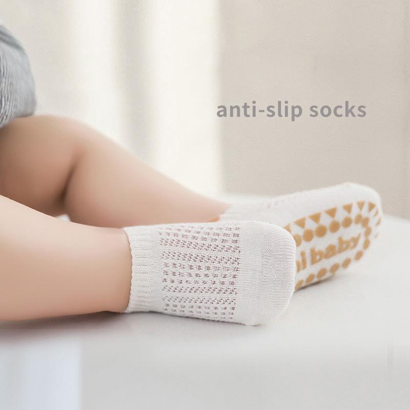 3 пары/лот Летние тонкие детские носки Сетка Носки для малышей Класс А Нескользящие детские напольные носки Короткий паголенок Детские носки-следки