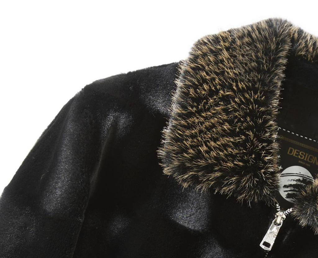 Мужская зимняя шуба из искусственного меха золотой норки