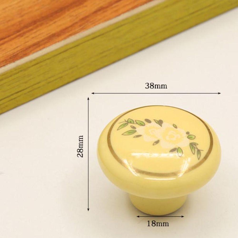 Single Hole Ceramic Cabinet Knob European Style Drawer Knobs Door Pull Handles Children's Room