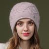 Women's Hats Autumn Fashionable Mom Winter Hat Ladies Warm Knitted Yarn Stacked Hat Caps