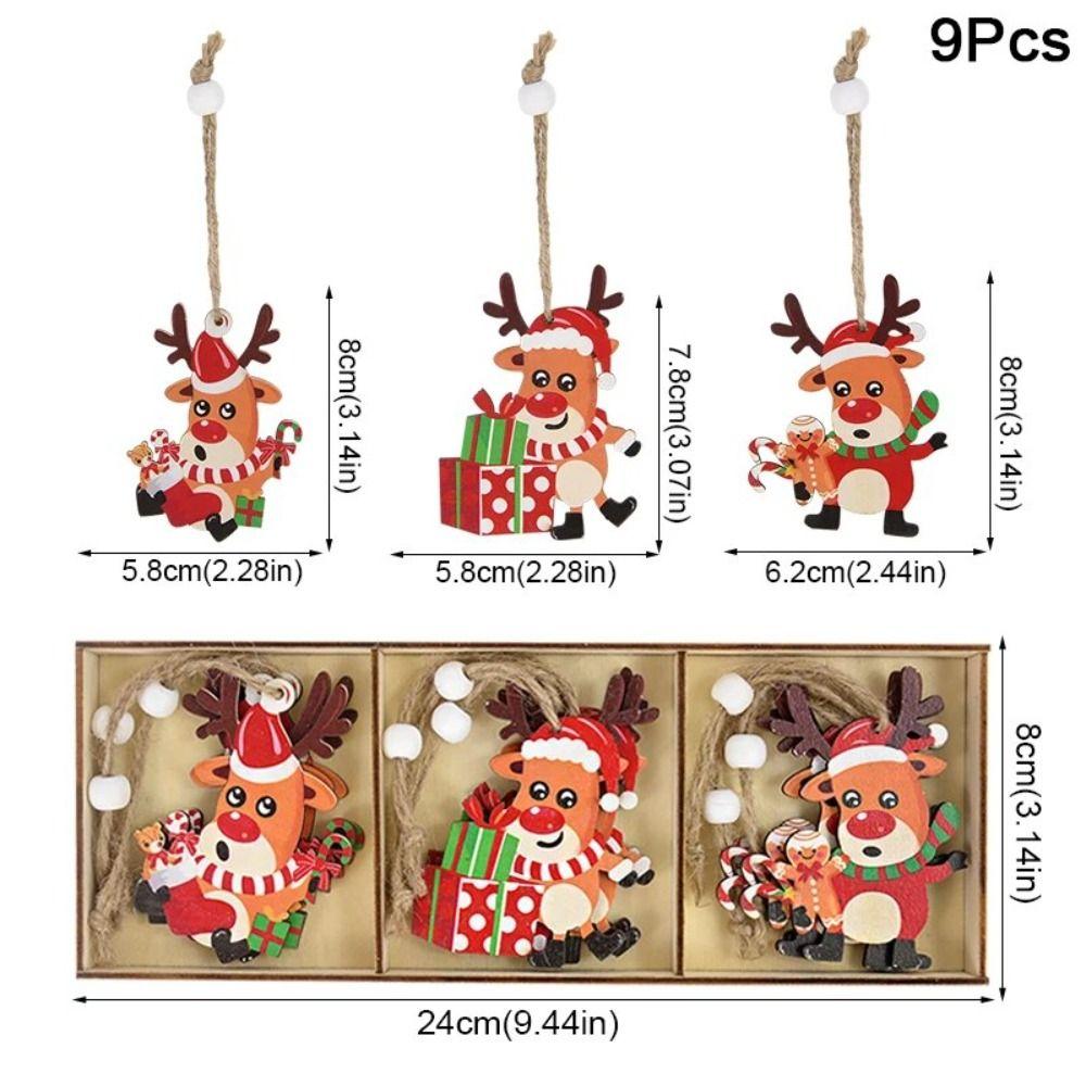 9 шт./компл. Деревянная поделка Рождественская деревянная подвеска Рождественская елка ломтики украшение Рождественская елка
