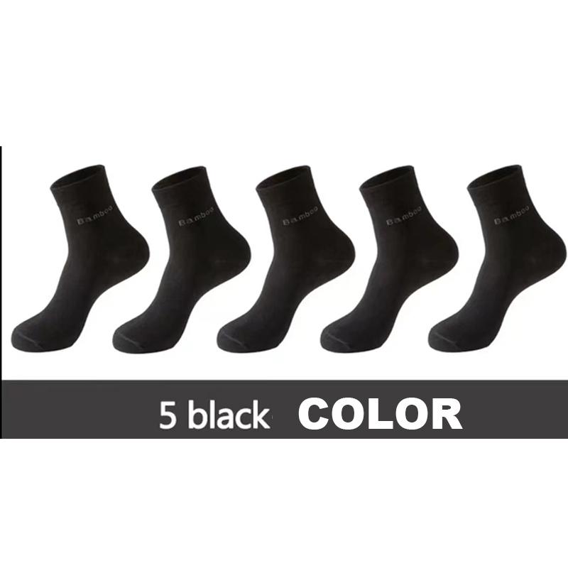10/5 пар мужских носков из бамбукового волокна, повседневные, черные, белые, деловые, антибактериальные, дышащие, мужские носки, высокое качество, размер 38-45