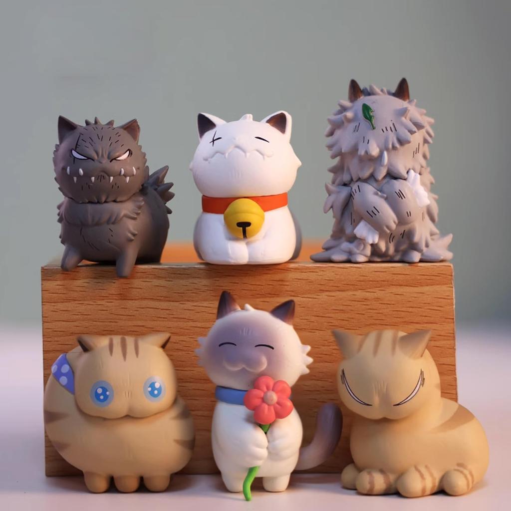AAGWW Фигурки кошек Капсульная игрушка Гачапон Игрушка-персонаж Милый подарок Бездомный Набор из 6 штук, Игрушка, Набор, Декоративный, Фигурка, (Бродячий кот)