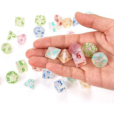 7 шт./компл. акрил для TRPG DND D4 D6 D8 D10 многогранные игральные кости настольная игра DND кости