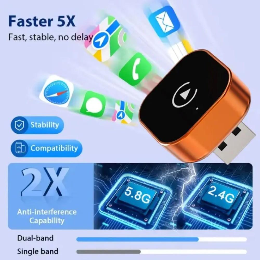 2026 Mini Wireless CarPlay Android Auto Adapter USB Dongle Smart Mini Box Plug and Play Blueto Fast Connect