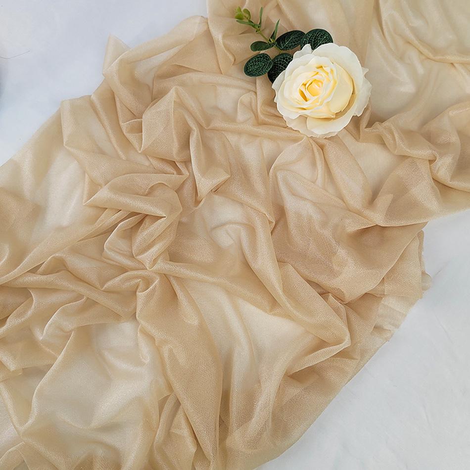 Chiffon Table Runner Vertical Tablecloth for Table Decorations Shiny Fabric Merry Christmas Decorations 2026 Wedding Decoration