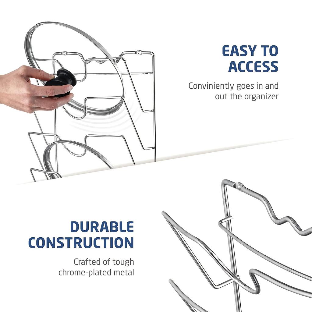 Многослойная настенная прочная металлическая стойка для хранения крышек от кастрюль, кухонный органайзер для специй, кастрюль и кухонной утвари