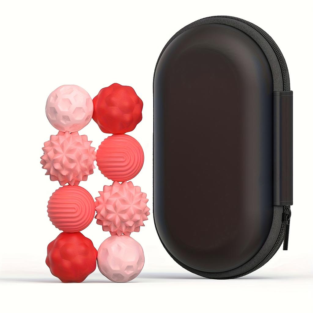 4/8pcs Magnetic Sensory Stress Balls Silicone Grip Strengthener Balls, Hand Exerciser Set, Durable Finger & Palm Workout Tools, Assorted Patterns