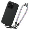 Case for iPhone 16 Pro Max - Black Protection - Shockproof - Removable Multicolor Bracelet - Flexible
