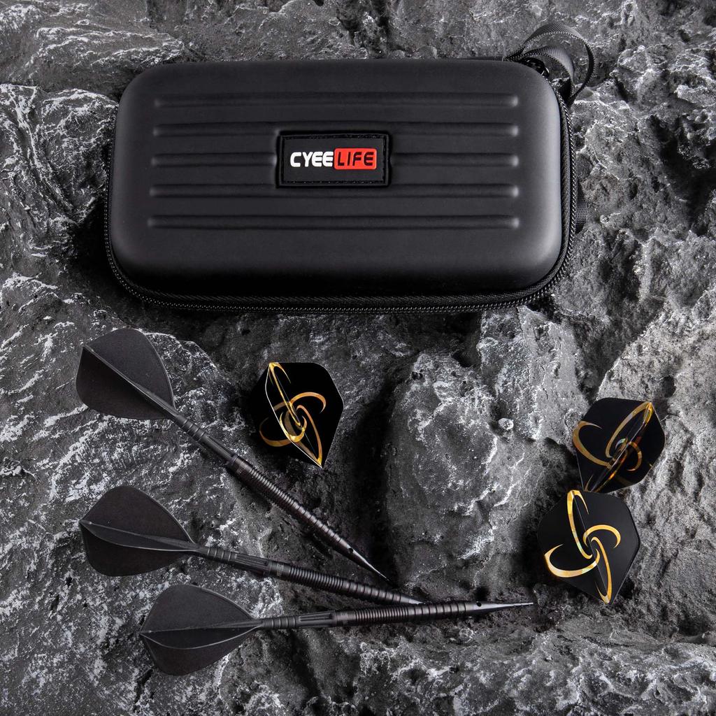 CyeeLife Professional Tungsten Alloy Soft Tip Dart 3 Integrated Darts Flights and 30 Shafts Additional Dart Tips 9 Flights 3 PC Shafts 1 Electronic