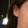 Huitan Heart Shaped Cubic Zirconia Stud Earrings for Women Temperament Love Earrings Wedding Luxury Fashion Lady's Ear Jewelry