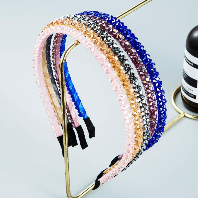Женская повязка для волос с милым темпераментом и кристаллами, пряжка для головы, стразы, тонкая повязка на голову, головной убор