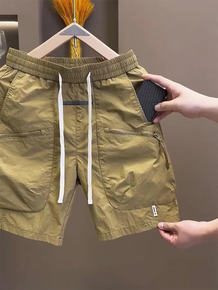 Мужские быстросохнущие рабочие шорты 2025: Летние брюки на молнии с множеством карманов