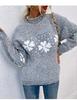 ZIMOXUAN Women's Snowflake Knit Sweater with Half Turtleneck for Autumn and Winter