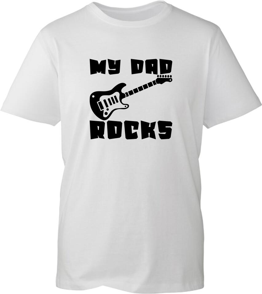 My Dad Rocks Fathers Day TShirt Grandpa Musician Music Lover Guitar Gift Top