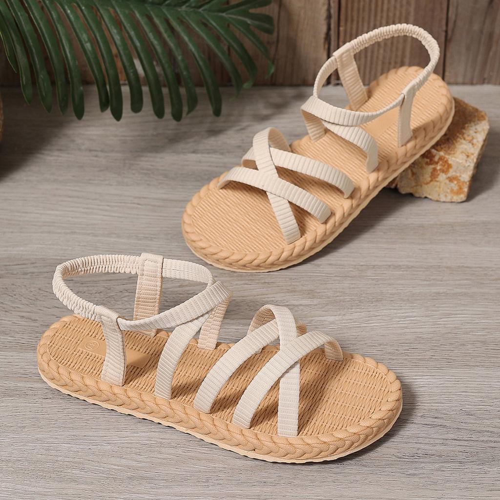 Women's Sandals 2025 Summer New Casual Beach Sandals for Women Flat Sandals Bohemian Vacation Outwear Sandalias De Mujer