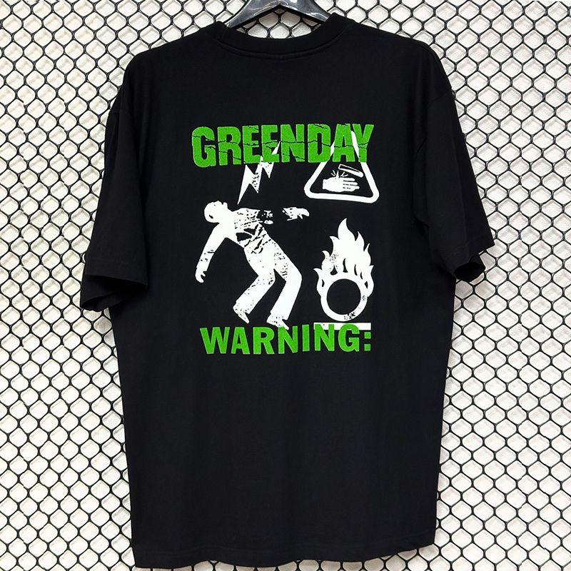 Футболка Green Day Классическая футболка рок-музыкальной группы Оверсайз с коротким рукавом Панк Уличный стиль Топы для мужчин и женщин