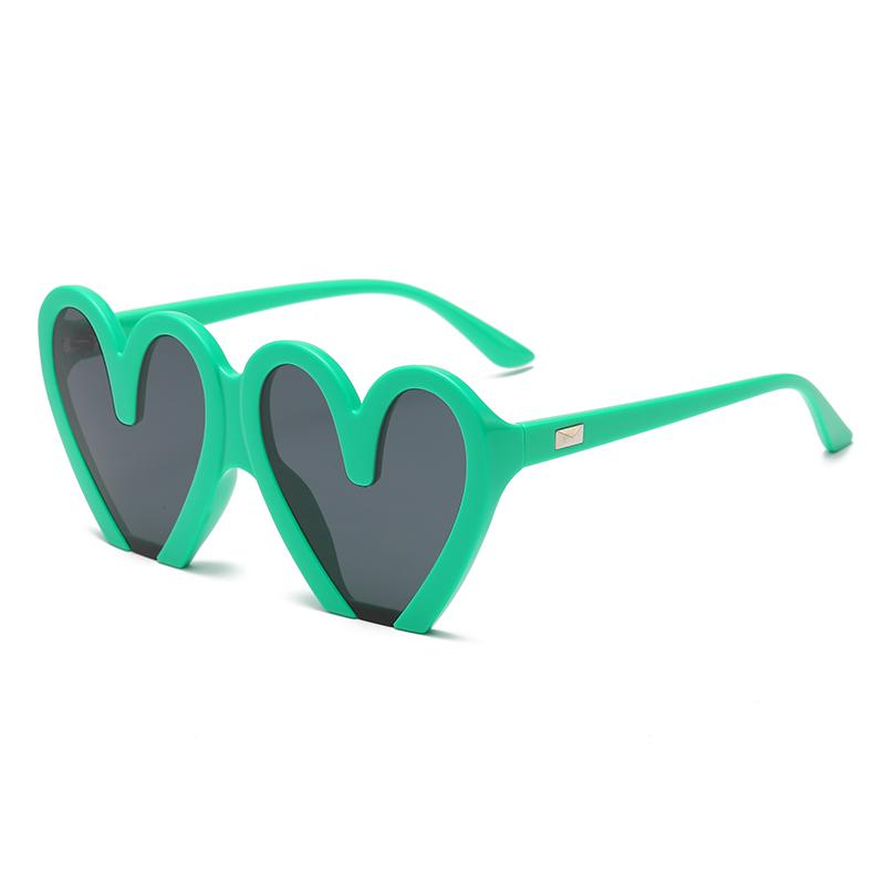 Fashion New Peach Heart Sunglasses Female Trend Personality Party Large Frame Sun Glasses Street Photo Eyelasses