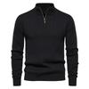 Autumn Zipper Pullover Sweaters for Men High Quality Warm Winter Stand Collar Knitted Sweater Men