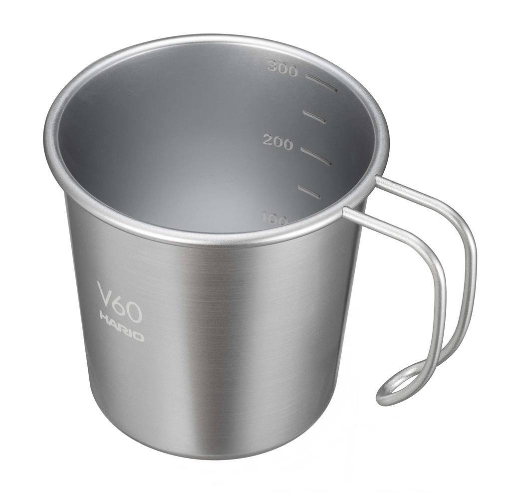 HARIO V60 Metal Stacking Mug, 300ml, Silver, O-VSM-30-HSV