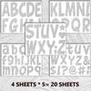 260 шт. Буквы для доски объявлений, 4 дюйма, блестящие, большие, наклейки, буквы для доски объявлений, самоклеящиеся, алфавитный плакат, буквы для класса, дома