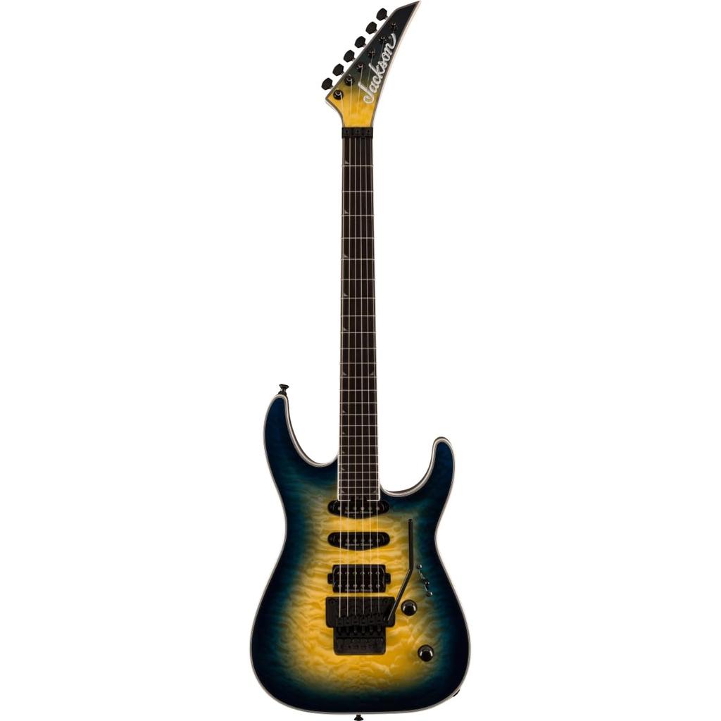 JACKSON Jackson Electric Guitar Pro Plus Series Ebony Amber Blue Burst with Gig Bag Soloist™ SLA3Q, Fingerboard,