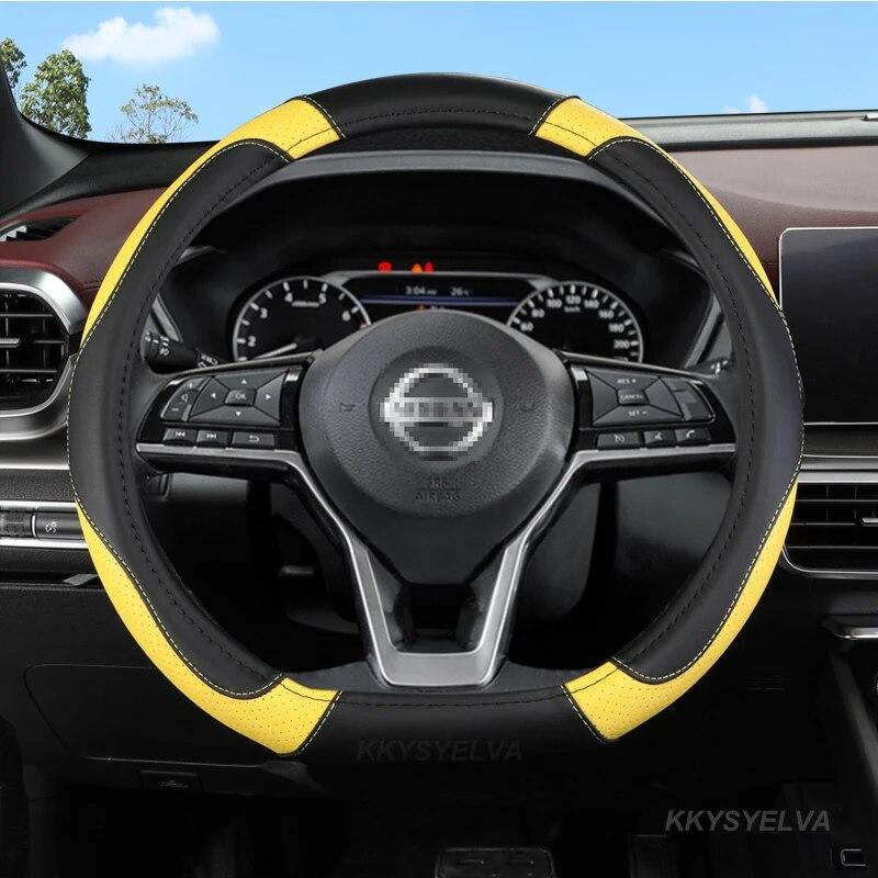 D Type Car Steering Wheel Cover For Nissan Rogue X-trail Kicks Rogue Sport Hybrid 2017 - Now Qashqai - Now Car Accessories