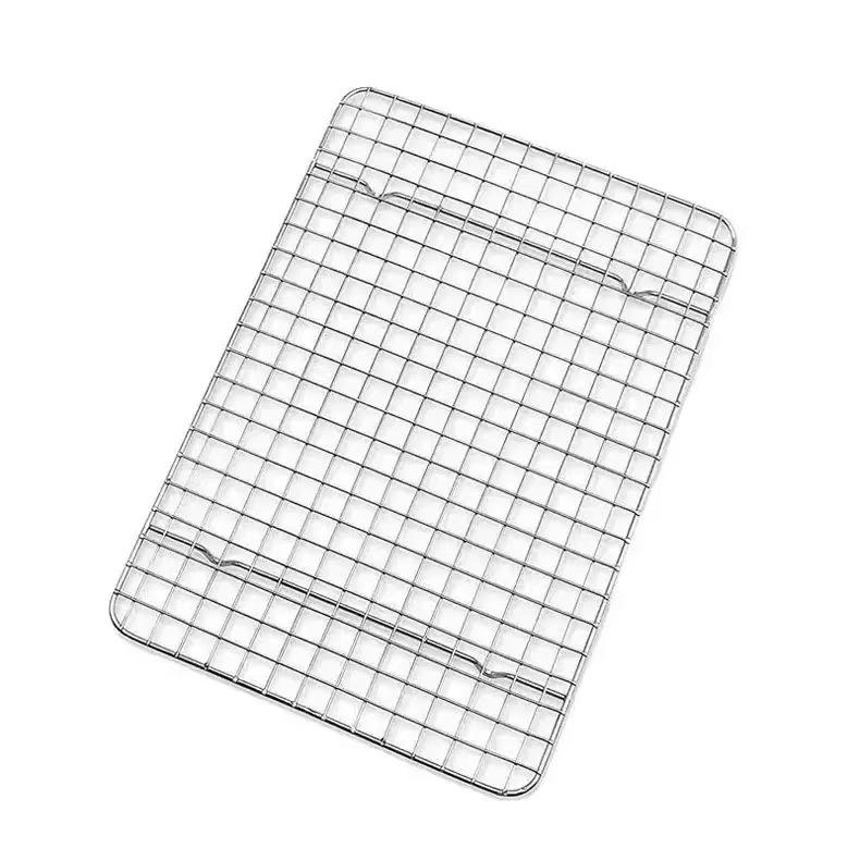 Stainless Steel Semi-Circular Oil Draining and Cooling Rack with Feet for Baking and Barbecue