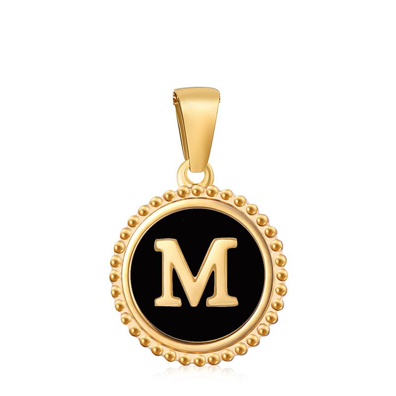 Новый кулон с черной буквой в виде капли масла, кружево 18 карат, классический универсальный нишевый дизайн кулона