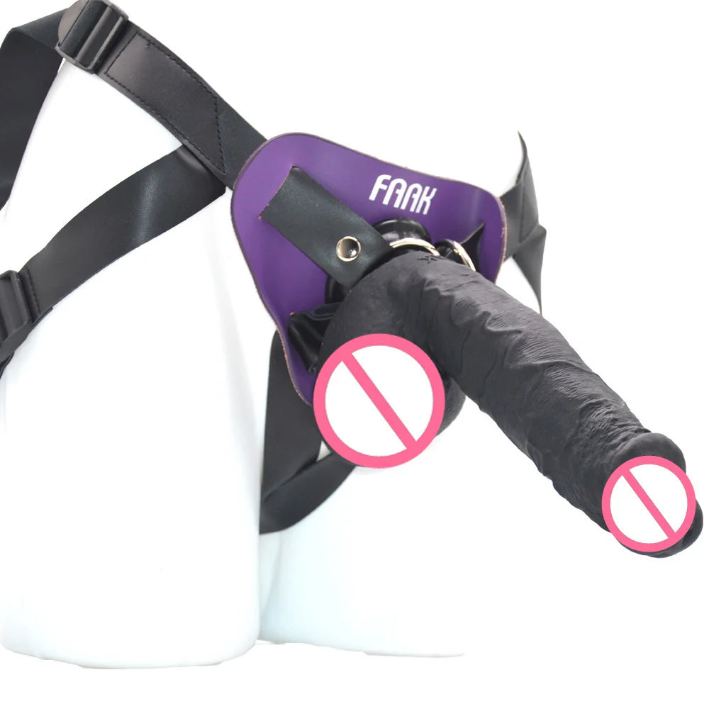 Женские носимые силиконовые ремешки FAAK, мягкий пенис, 24 см