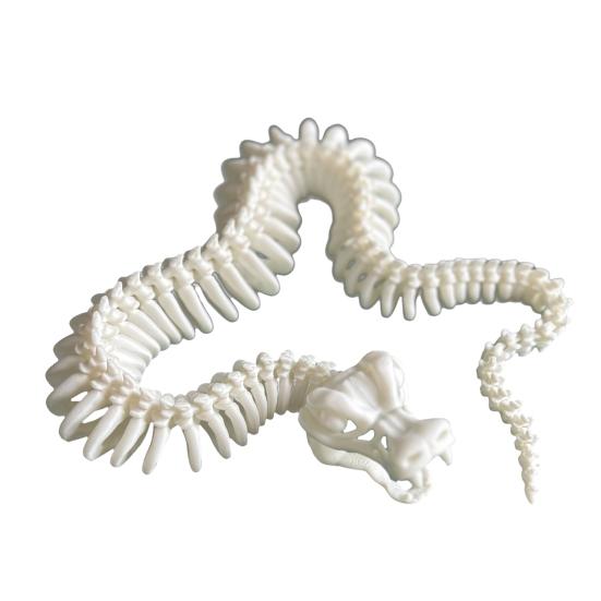 3D Printed Skeleton Snake Figurine Movable Joints Skeleton Snake Figure Articulated Animal Model Toy Home Office Bookshelf Desktop Decoration Ornament