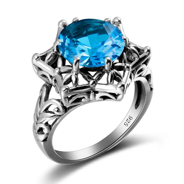 Кольца с фиолетовым аметистом и драгоценными камнями в форме звезды Давида для женщин из стерлингового серебра 925 пробы, модные ювелирные изделия, уникальный подарок ручной работы