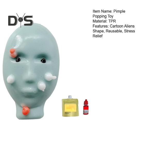 Игрушка-фиджет Aliens Pimple Drawing с набором инструментов для многоразового использования для детей и подростков, взрослых, для снятия стресса, мультяшная игра для мужчин Aliens Face Acne Drawing Game