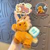 Fluffy Keychain Pendant Plush Horse Zodiac Key Chain with Lucky Bag Orange Decoration Backpack Keys Desktop Ornament