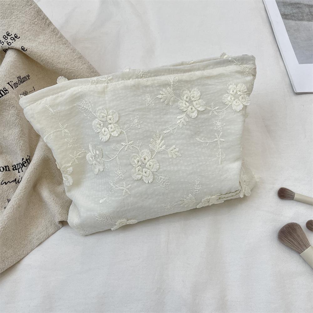 Косметичка с тиснением в виде цветов, большая вместимость, сумка для хранения средств по уходу за кожей, женский клатч, сумка для хранения на молнии