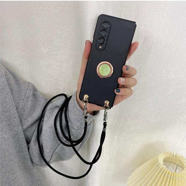 Роскошный чехол-шнур для браслета через плечо для Samsung Galaxy Z Fold 3 Z Fold 2 5g W21, чехол-держатель с кольцом, Funda Galaxy Z Fold 4 Capa