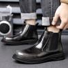 Vintage British Trend Brand High Top Leather Shoes with Polished Colors New High-quality Men's Autumn Comfortable Chelsea Boots