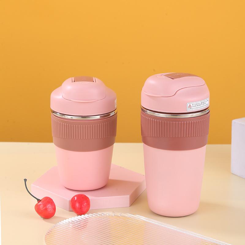 Stainless Steel Mug Creative Double Drinking Straw Cups Large Capacity Children's Cups Simple Couple Cups for Men and Women.