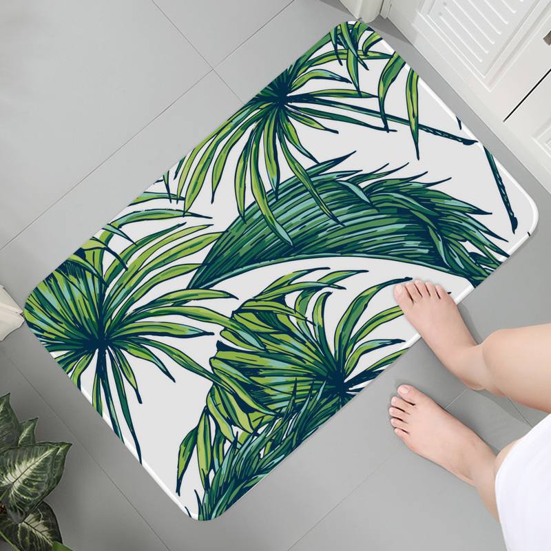 Тропический пальмовый лист кактуса Монстера украшение кухонные дверные коврики 50x80 бархатный ковер коврик для ванной комнаты противоскользящий коврик
