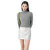 Women's Short Slim-Fit Gray Wool Turtleneck Sweater - Elegant Autumn/Winter Knitwear