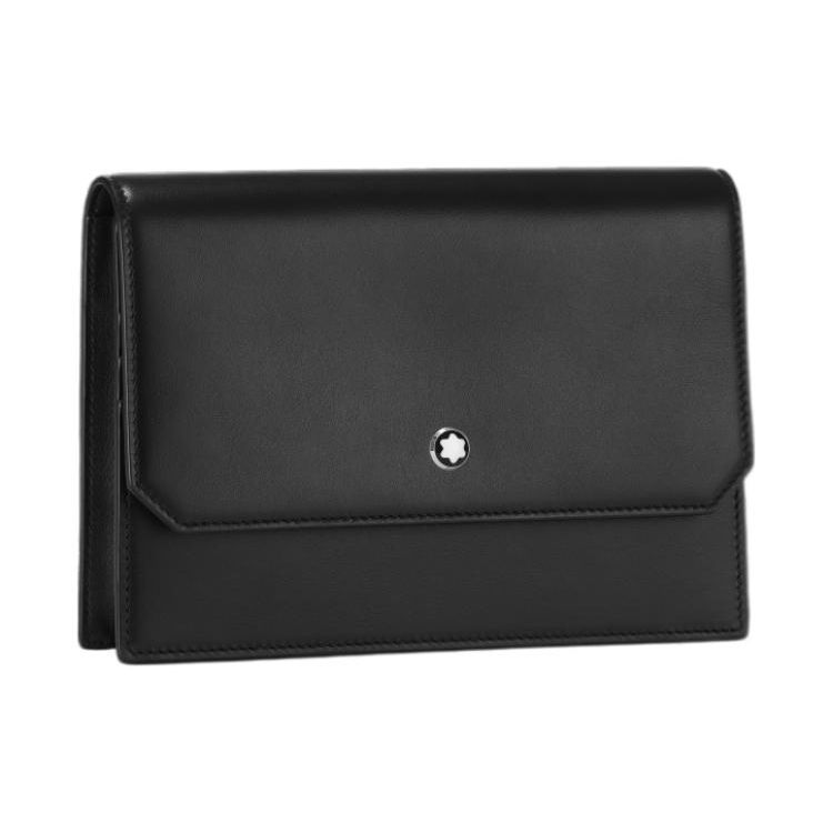 Montblanc Meisterstück Series Iconic Print Pattern Snap Closure Mini Clutch Men clutch Black 129901
