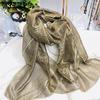 Linen New Versatile Silk Scarf Spring and Autumn Shawl Thin Scarf Long Silk Sunscreen Scarf Fashion